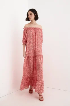 Vestido con lazada contraste