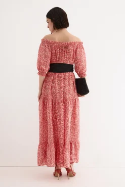 Vestido con lazada contraste