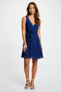 Vestido corto cruzado