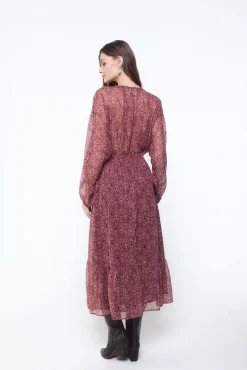 Vestido estampado bordados pedrería