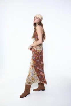 Vestido estampado combinado