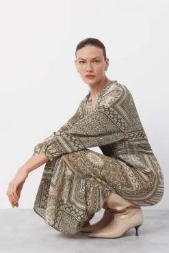 Vestido estampado fluido