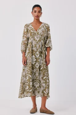 Vestido estampado fluido