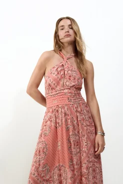 Vestido estampado halter