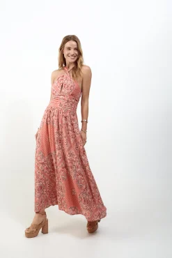 Vestido estampado halter