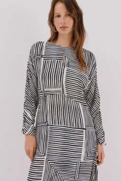 Vestido estampado midi
