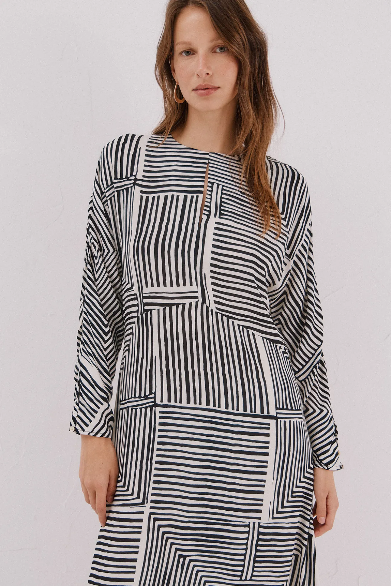 Vestido estampado midi