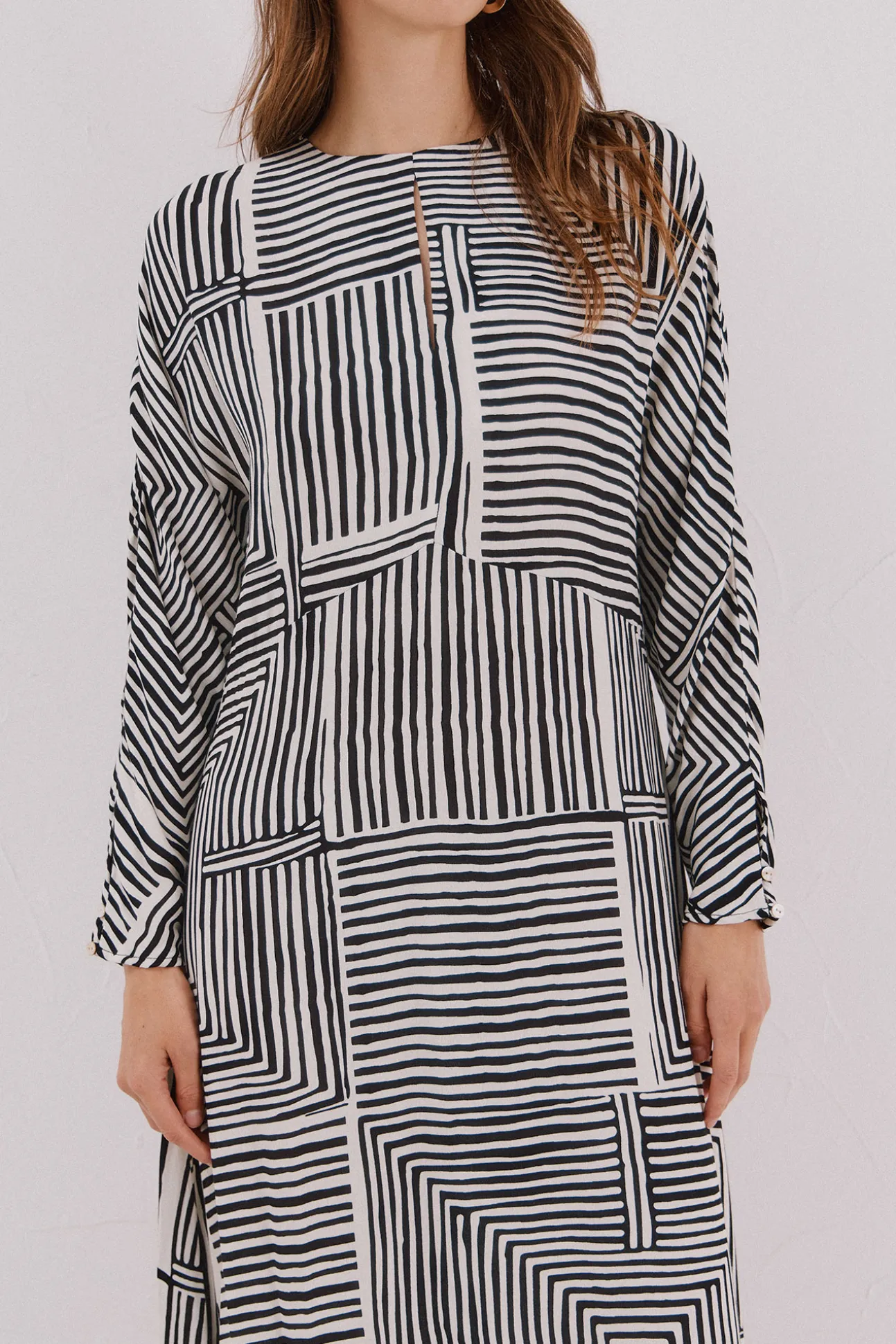 Vestido estampado midi