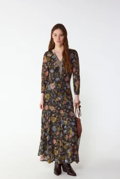 Vestido estampado vuelo