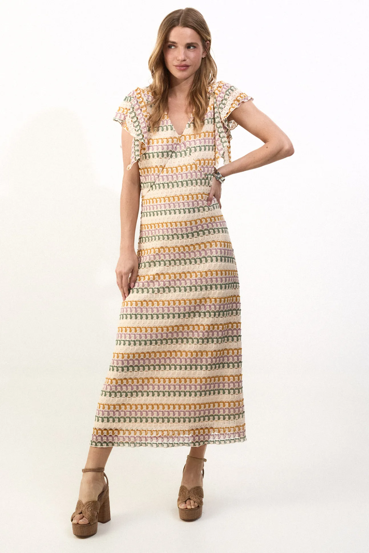 Vestido estructura multicolor