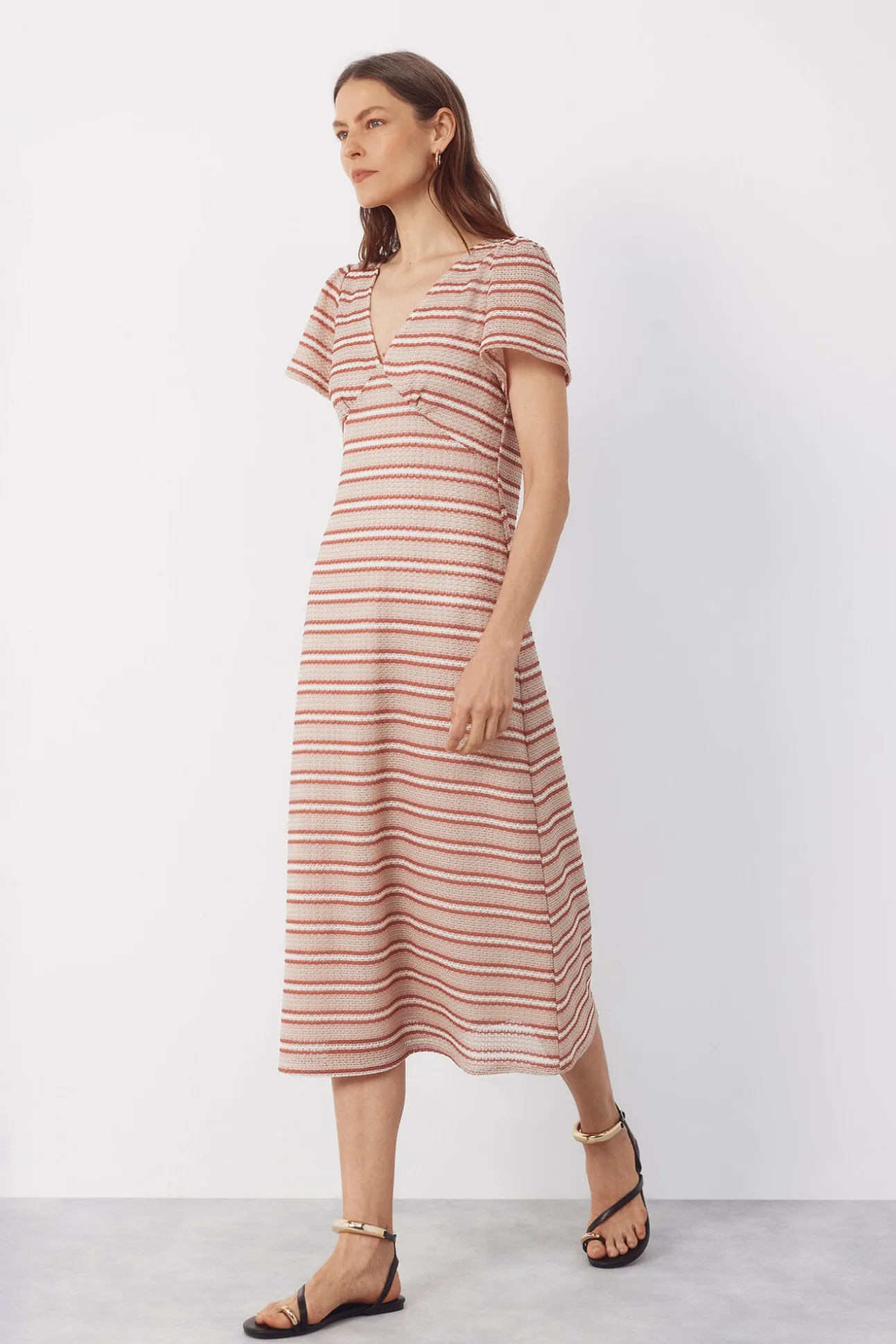 Vestido estructura rayas
