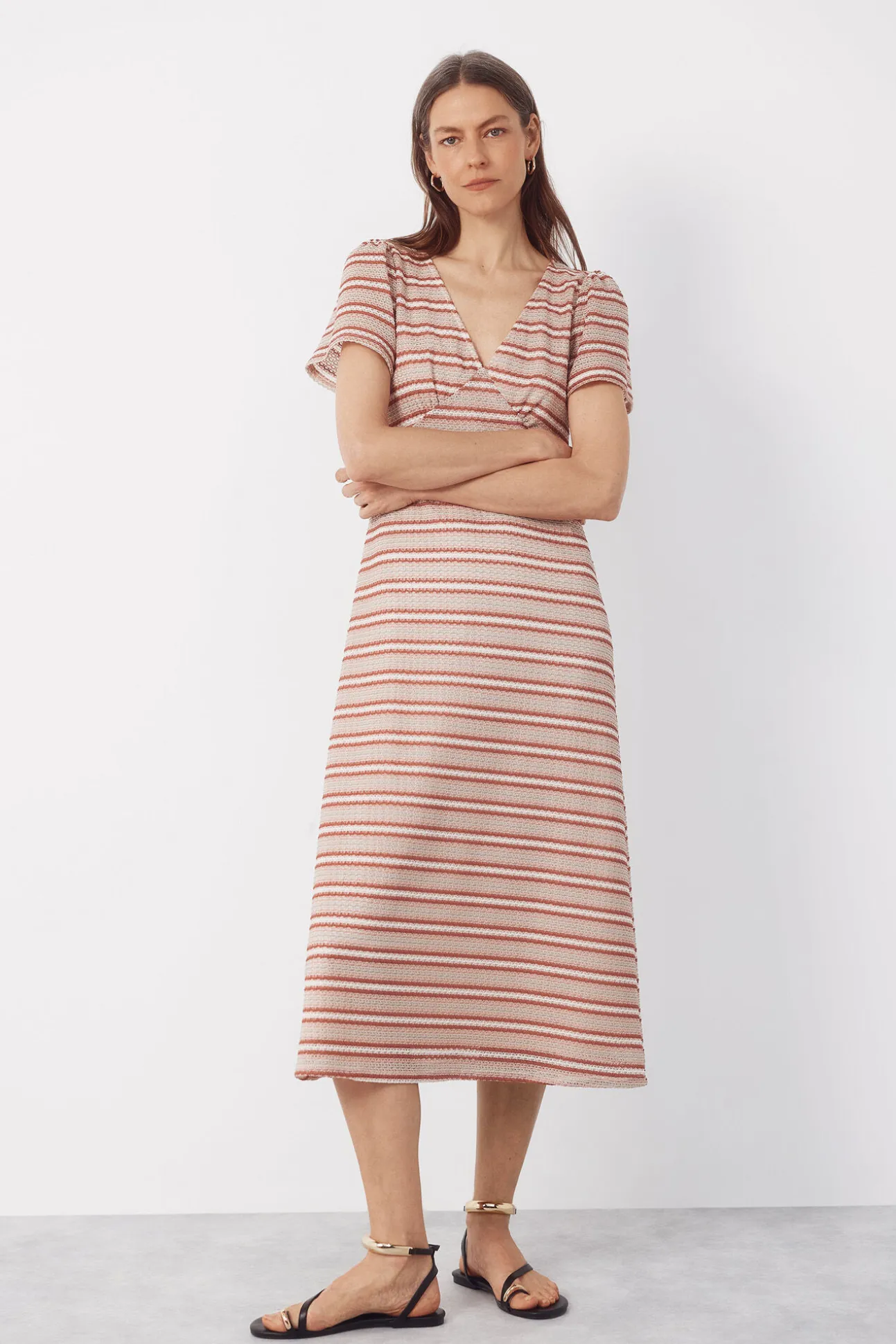 Vestido estructura rayas