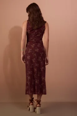 Vestido frunces estampado