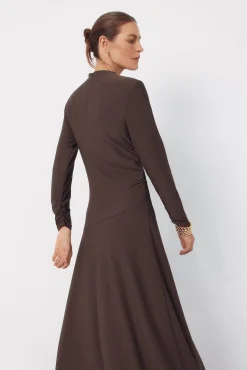 Vestido largo botones dorados
