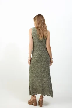 Vestido largo calado