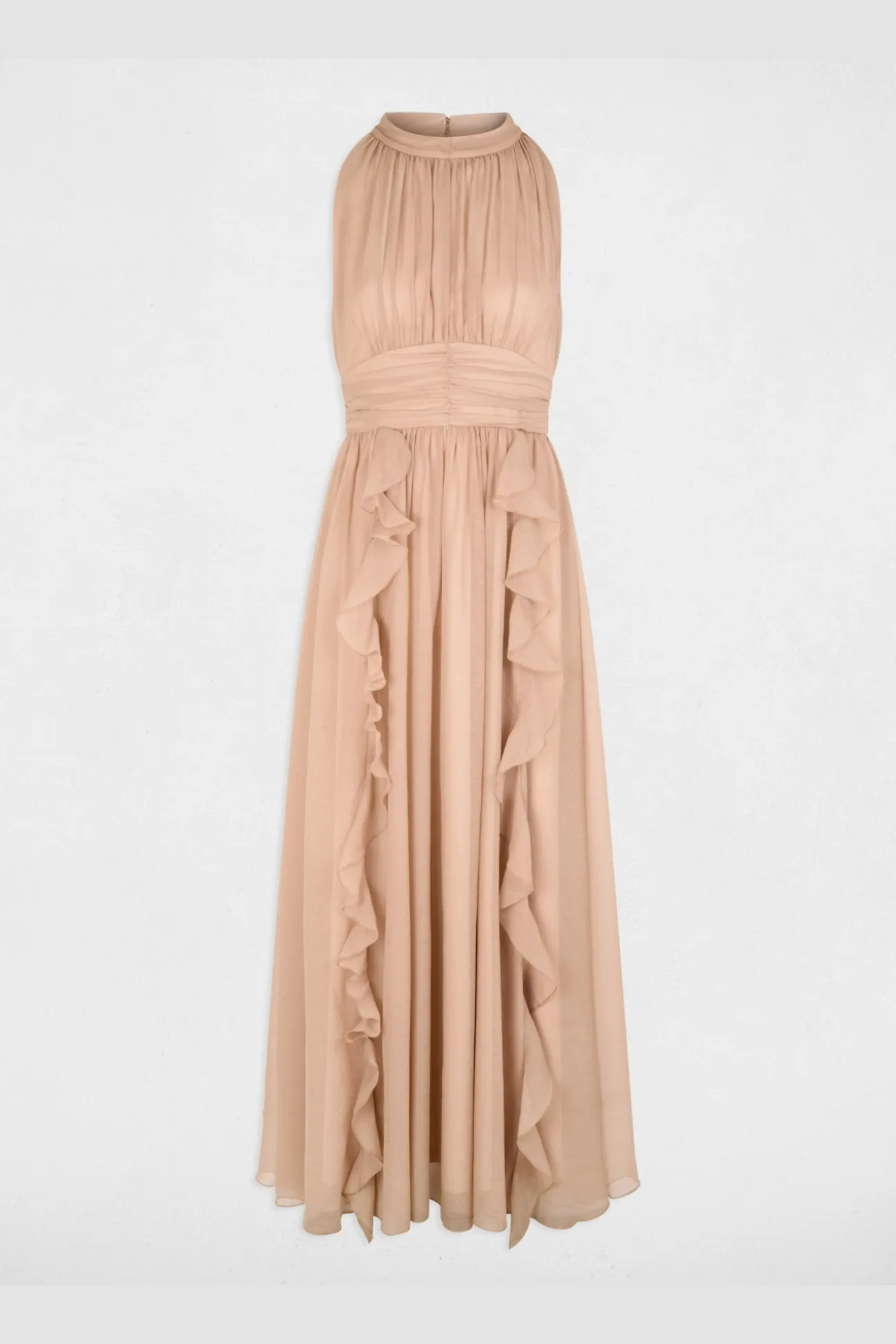 Vestido largo con cuello alto