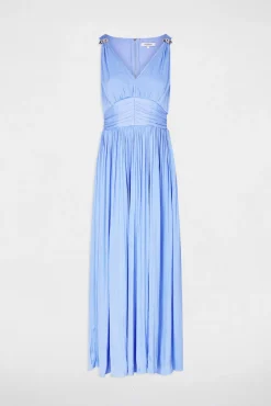 Vestido largo con cuello en V