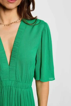 Vestido largo con cuello en V