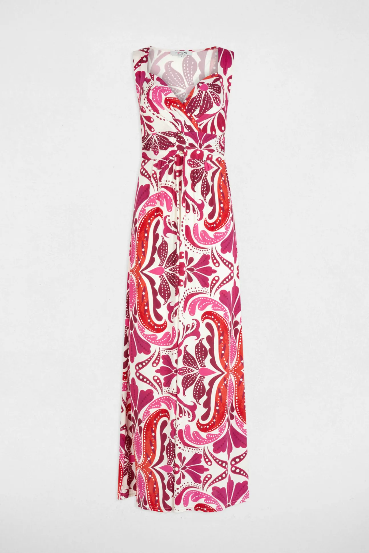 Vestido largo cuello corazón