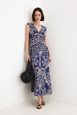 Vestido largo estampado