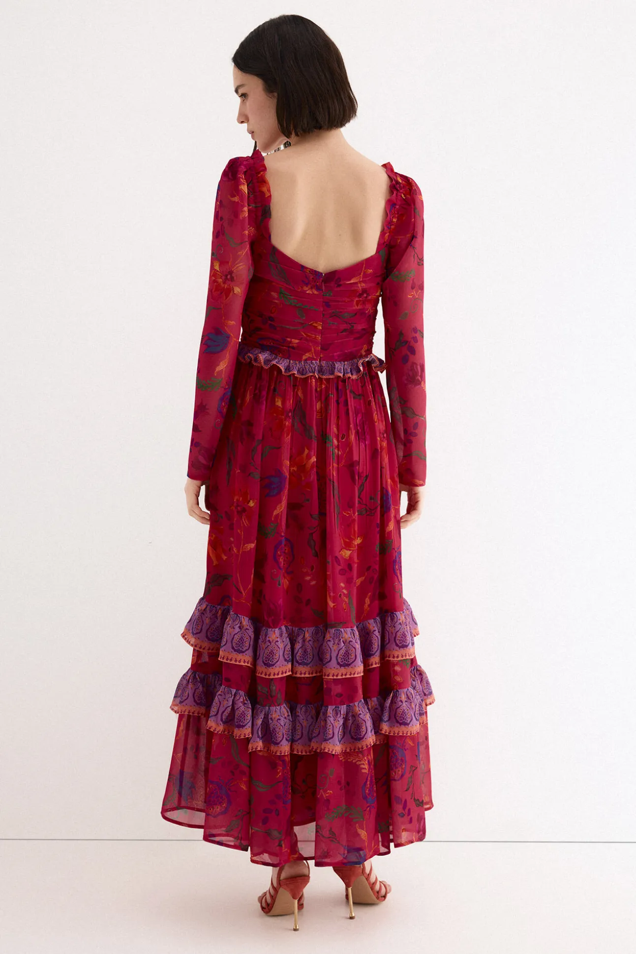 Vestido largo estampado floral