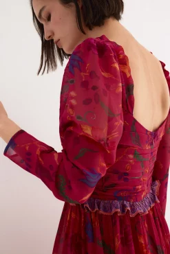 Vestido largo estampado floral