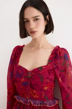 Vestido largo estampado floral
