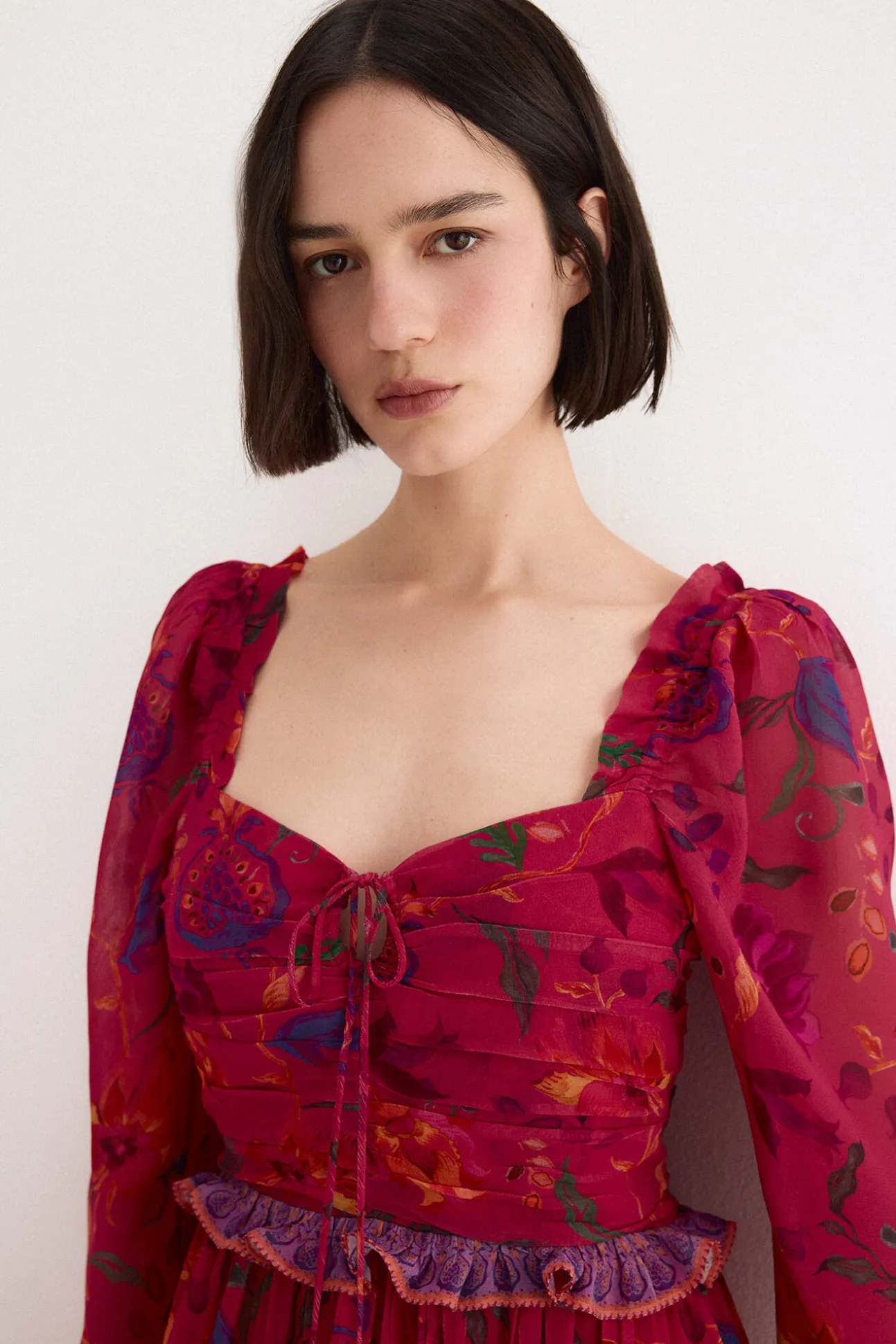 Vestido largo estampado floral