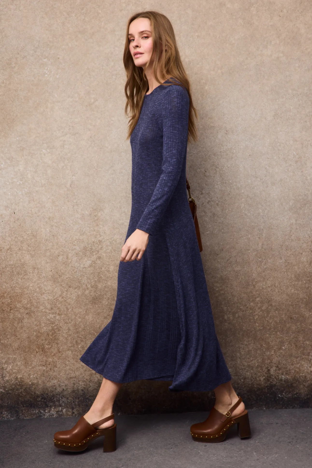 Vestido largo melange