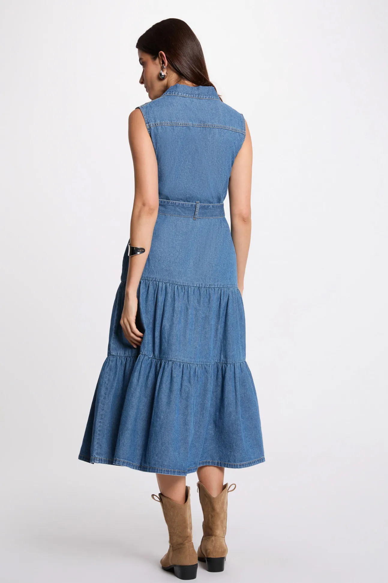 Vestido largo recto vaquero