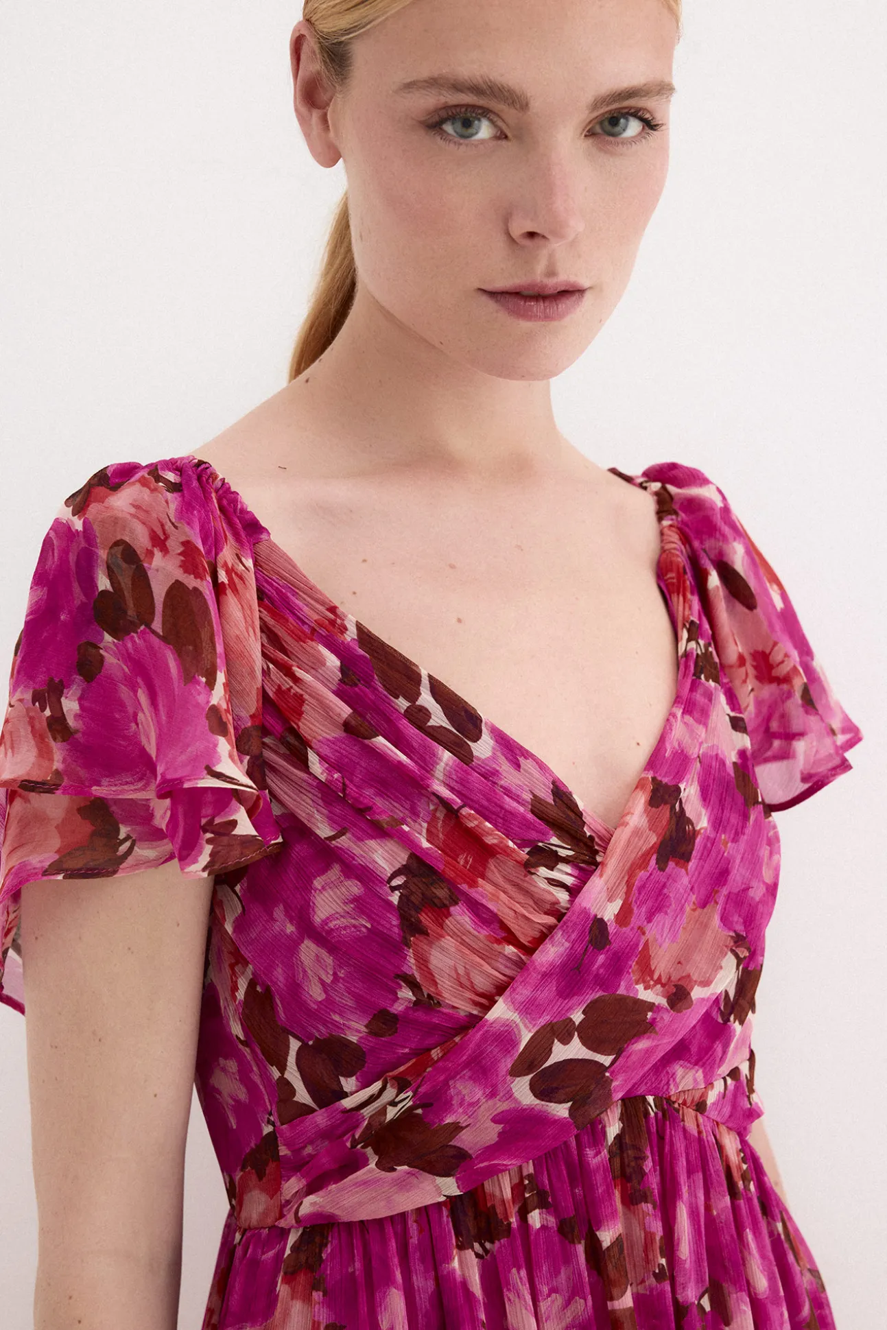 Vestido largo romántico estampado floral