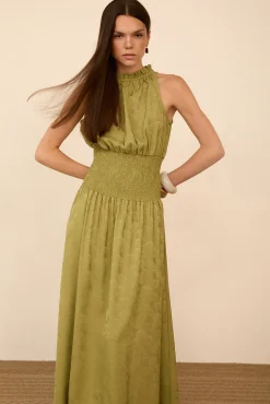 Vestido largo tejido jacquard