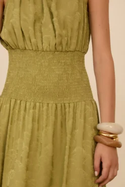 Vestido largo tejido jacquard