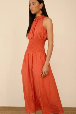 Vestido largo tejido jacquard