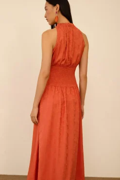 Vestido largo tejido jacquard