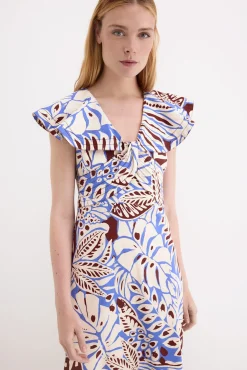 Vestido midi volantes