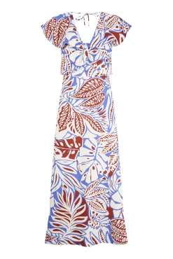 Vestido midi volantes