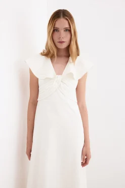Vestido midi volantes