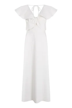 Vestido midi volantes
